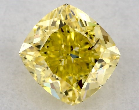 GIA 0.34 Carat Fancy Intense Yellow-SI2 Cushion Modified Cut Diamond